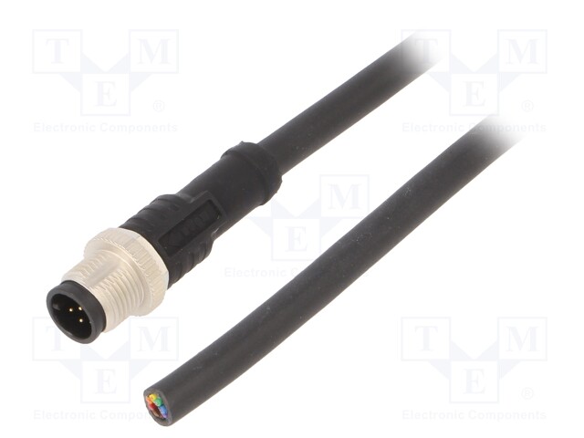 Connection lead; M12; PIN: 8; straight; 1m; plug; 30VAC; 2A; -20÷80°C