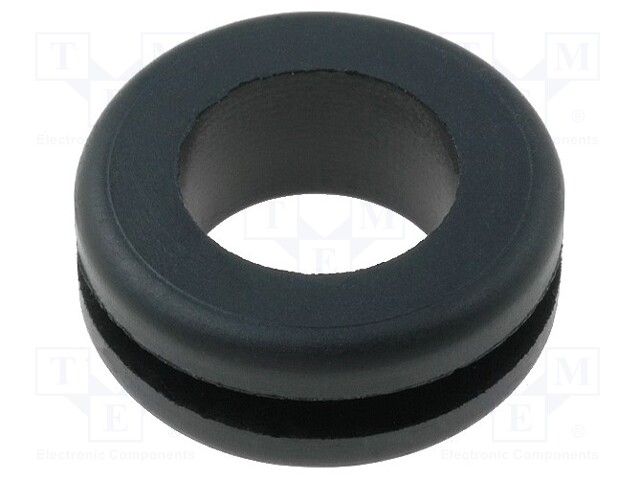 Grommet; Ømount.hole: 12mm; Øhole: 10mm; rubber; black