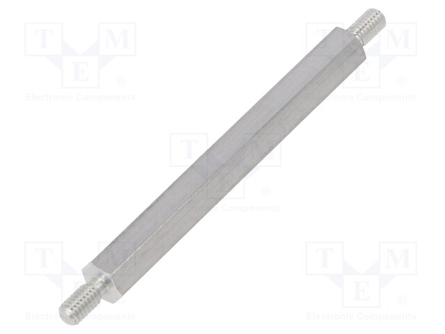 Screwed spacer sleeve; 60mm; Ext.thread: M4; hexagonal; aluminium