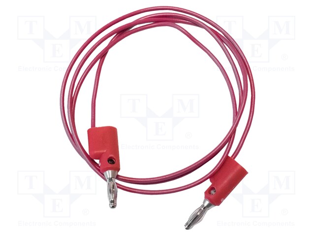 Test lead; 5A; banana plug 4mm,both sides; Urated: 300V; red