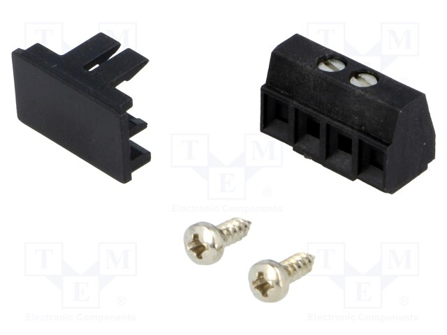 PCB terminal block; angled 90°; 3.81mm; ways: 2; on PCBs,screw