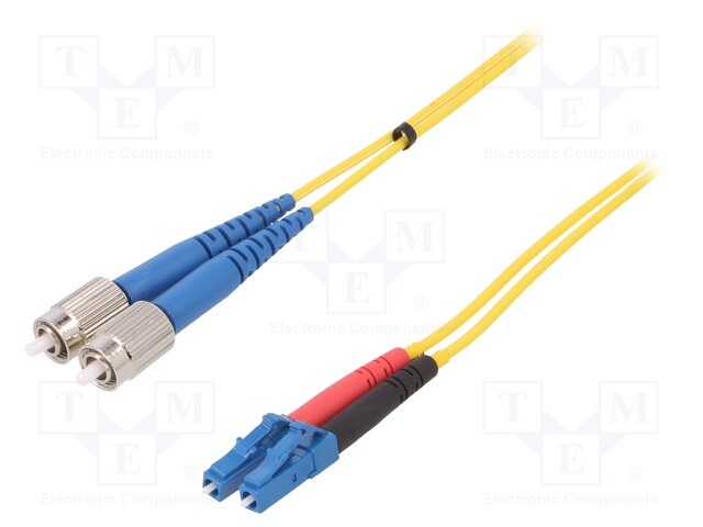 Fiber patch cord; FC,LC; 5m; Optical fiber: 9/125um; yellow