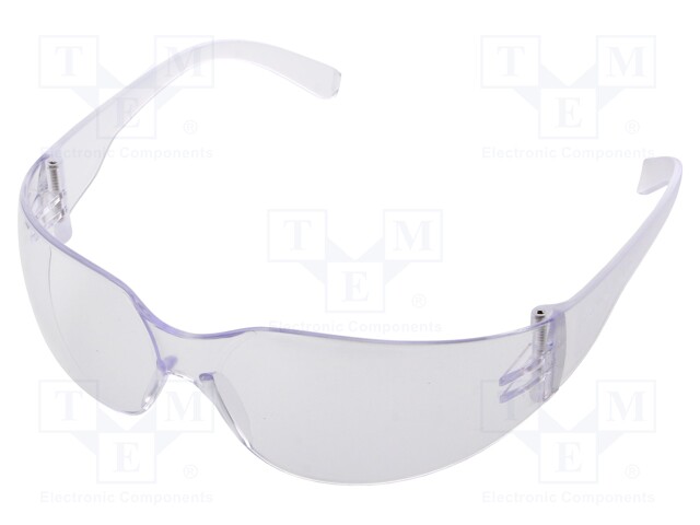 Safety spectacles; Lens: transparent; Resistance to: UV rays