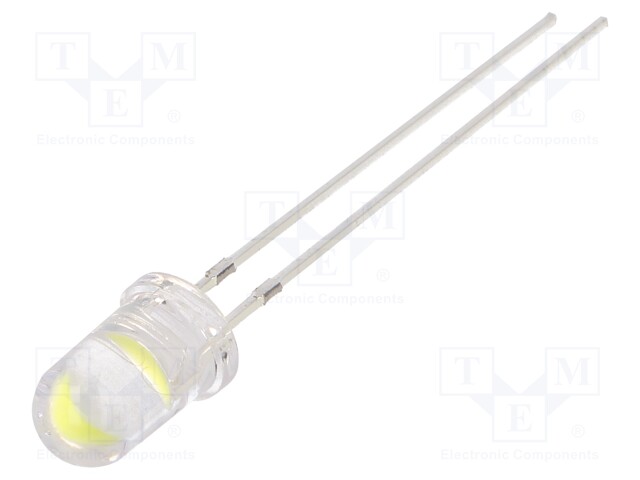 LED; 5mm; white cold; 90000÷100000mcd; 11÷13lm; 15°; 15mA; 7.8÷9.5V