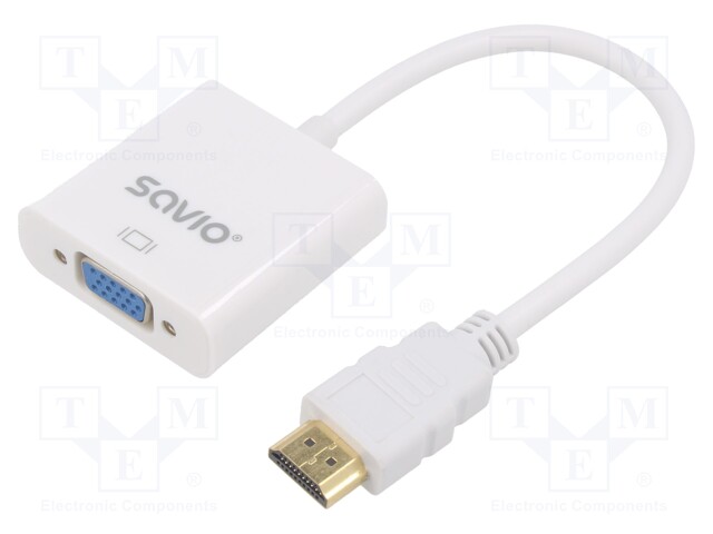 Converter; D-Sub 15pin HD socket,HDMI plug; white; blister