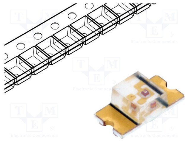 LED; SMD; 1206; red; 1.12÷3mcd; 3.2x1.6x1.1mm; 130°; 2÷2.6V; 20mA