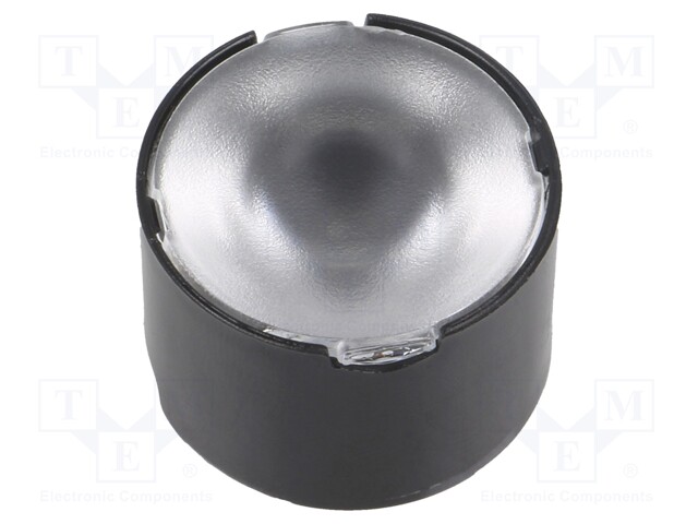 LED lens; round; Mat: PMMA plexiglass; transparent; 36÷48°; Ø: 22mm