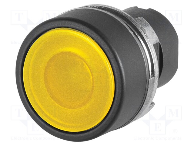 Switch: push-button; 22mm; Stabl.pos: 1; yellow; IP65; flat; 46