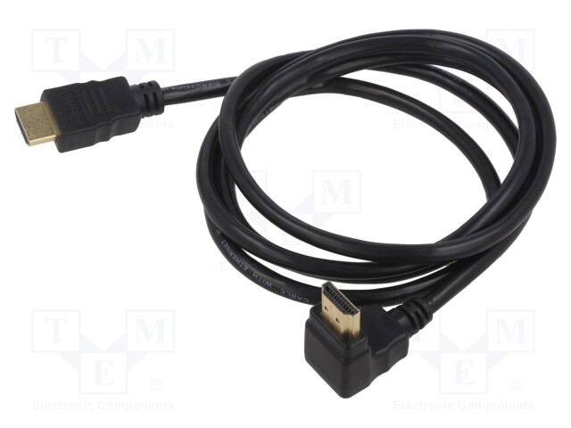 Cable; HDCP 2.2,HDMI 2.0; HDMI plug,HDMI plug 90°; PVC; 1.5m