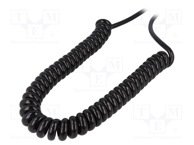 Wire: coiled; SPIRAL H07BQ-F; 4G1,5mm2; unshielded; PUR; black