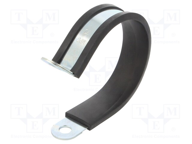 Fixing clamp; ØBundle : 70mm; W: 25mm; steel; Cover material: EPDM