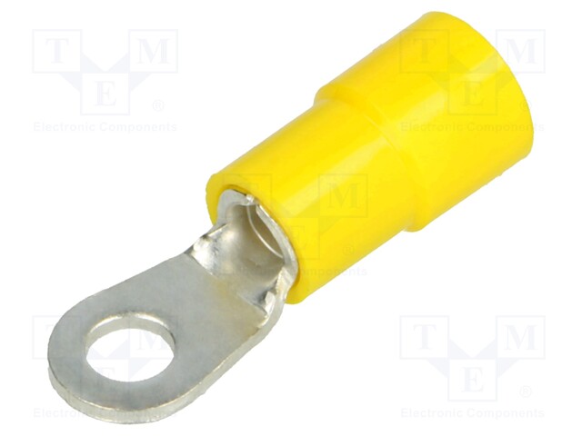 Ring terminal; M4; Ø: 4.2mm; 4÷6mm2; crimped; for cable; insulated