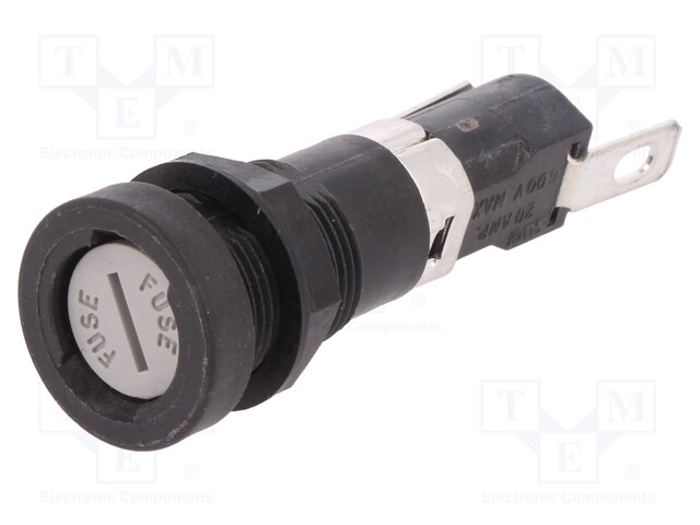 Fuse holder; cylindrical fuses; 6,3x32mm; 16A; 250V; -40÷85°C