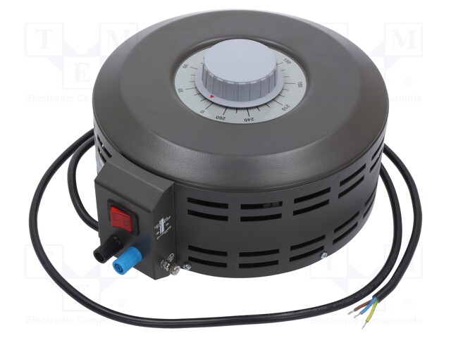 Variable autotransformer; 230VAC; Power: 2.6kVA; Uout: 0÷260V; 10A