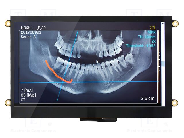 Display: TFT; 7"; 800x480; Illumin: LED; Dim: 180.1x104x16.65mm; RGB