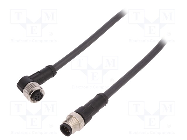 Connection lead; M12; PIN: 8; 1m; plug; 30VAC; 4A; -25÷80°C; 30VDC