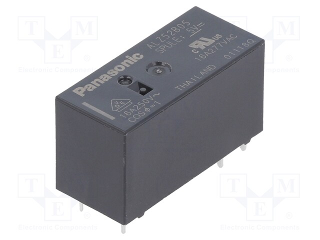 POWER RELAY, SPST-NO, 5VDC, 16A, THT