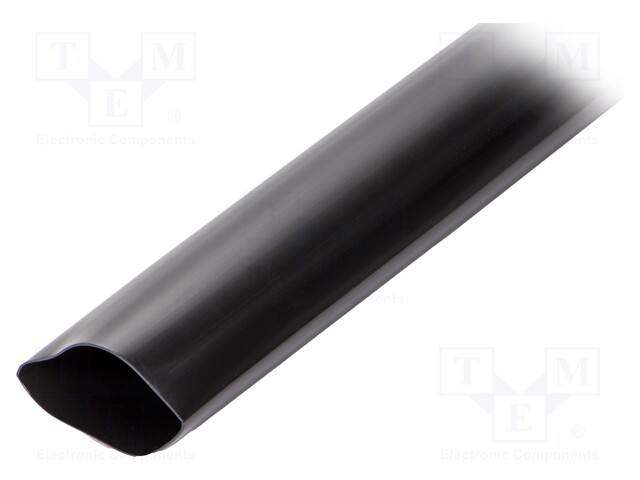 Heat shrink sleeve; glued; 76mm; L: 1m; black; Temp: -15÷125°C