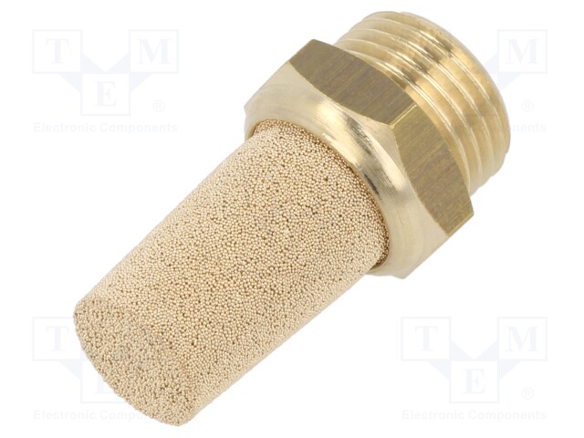 Sound suppression silencer; Thread: G 1/2"; sintered bronze