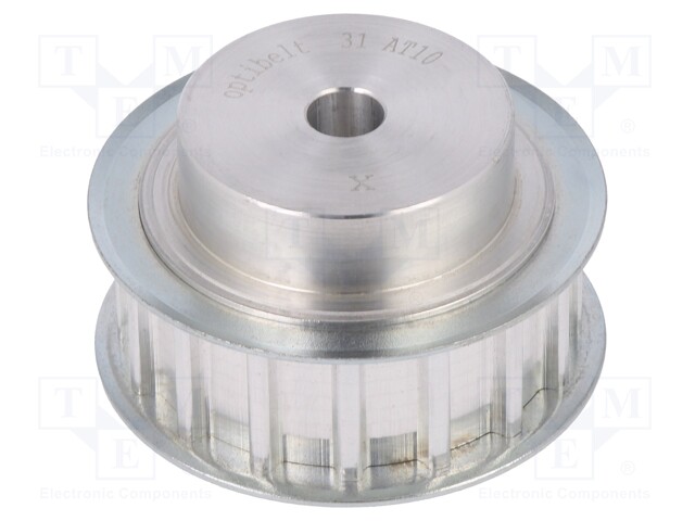 Belt pulley; AT10; W: 16mm; whell width: 31mm; Ø: 55.45mm; aluminium