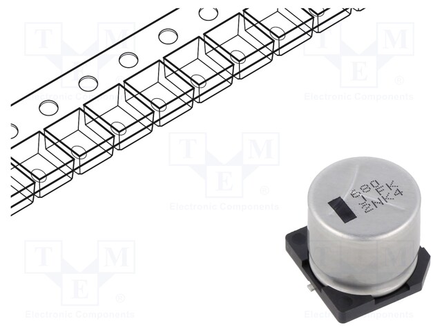 Capacitor: electrolytic; low impedance; SMD; 680uF; 63VDC; ±20%