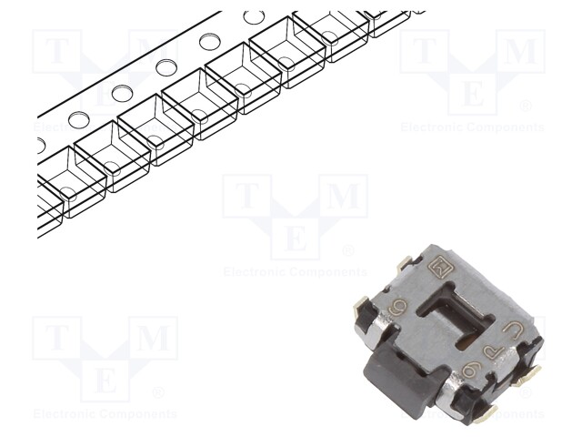 Microswitch TACT; SPST; Pos: 2; 0.05A/12VDC; SMT; 2.2N; 1.35mm