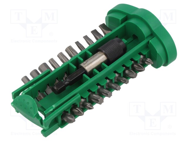 Kit: screwdriver bits; Pcs: 20; 50mm; Kit: screwdriver bit holder; 