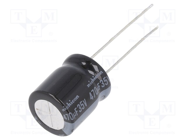 Electrolytic Capacitor, 470 µF, 35 V, UHE Series, ± 20%, Radial Leaded, 10000 hours @ 105°C