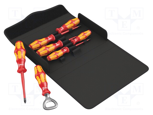 Kit: screwdrivers; insulated; 1kVAC; Phillips,slot; case; 7pcs.