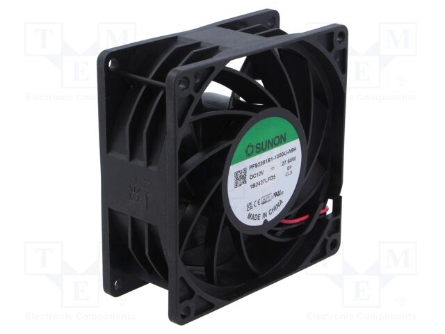 Fan: DC; axial; 12VDC; 92x92x38mm; 234.63m3/h; 68.5dBA; Len: 3m