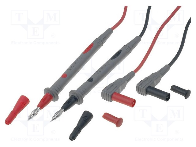 Test lead; PVC; 1.2m; 10A; red and black; 2x test lead