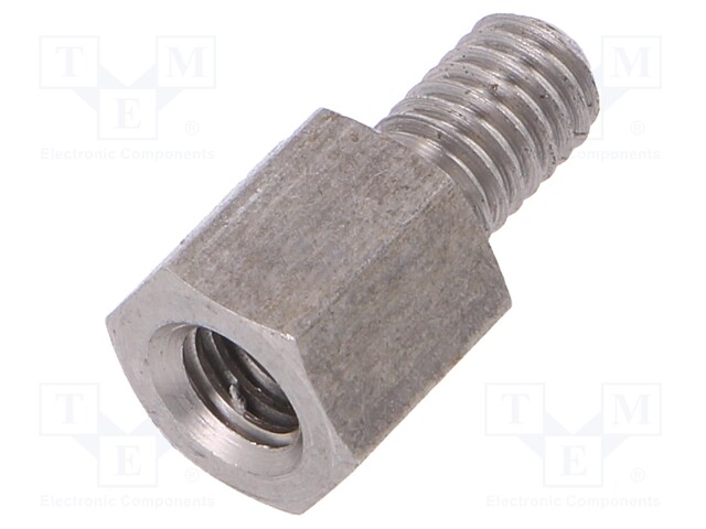 Screwed spacer sleeve; Int.thread: M6; 10mm; Ext.thread: M6