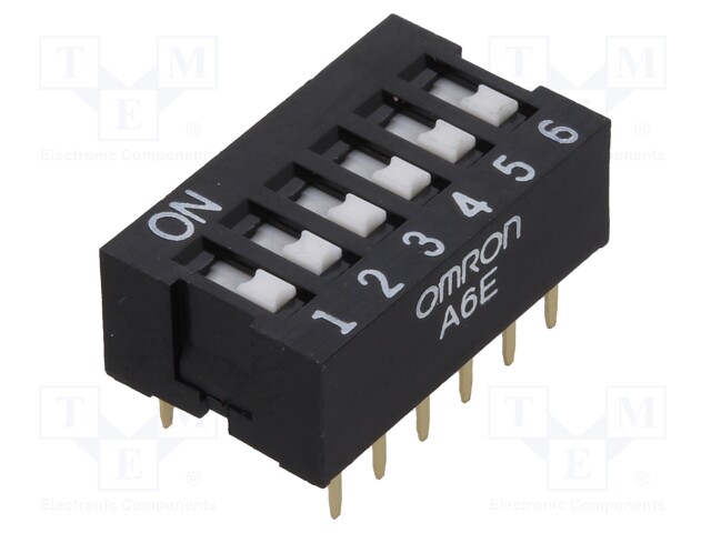 Switch: DIP-SWITCH; Poles number: 6; ON-OFF; 0.025A/24VDC; Pos: 2