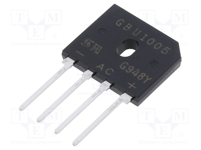 Bridge rectifier: single-phase; Urmax: 600V; If: 10A; Ifsm: 220A