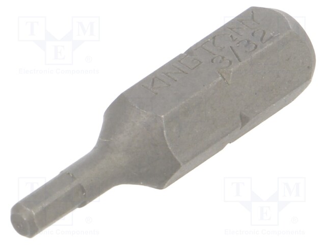 Screwdriver bit; hex key; HEX 3/32"; Overall len: 25mm