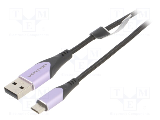 Cable; USB 2.0; USB A plug,USB B micro plug; 2m; black; 480Mbps