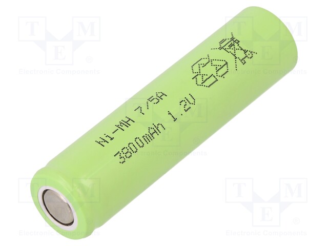 Re-battery: Ni-MH; 14650,7/5AA; 1.2V; 3800mAh; Ø16.6x66.2mm