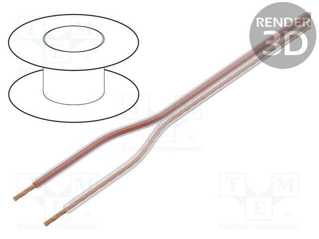 Wire: loudspeaker cable; 2x3mm2; stranded; CCA; transparent; PVC