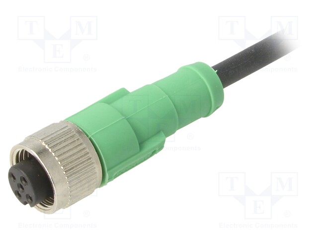 Connection lead; M12; PIN: 5; straight; 3m; plug; 60VAC; 4A; -25÷90°C