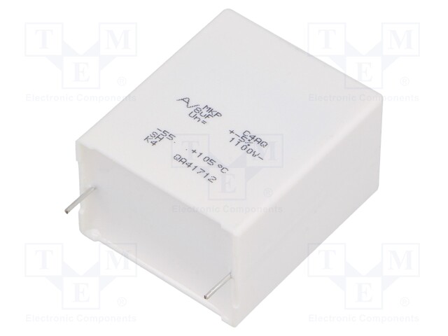 Capacitor: polypropylene; DC-Link; 8uF; ESR: 6.6mΩ; C4AQ; THT; ±5%