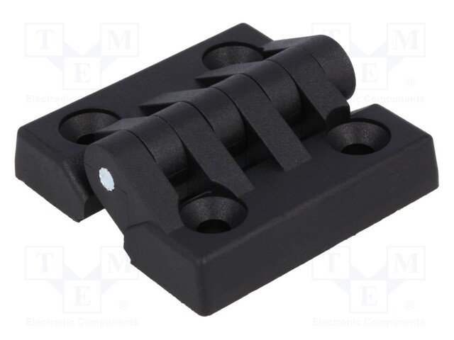 Hinge; Width: 50mm; polyamide; black; H: 50mm; Holes no: 4