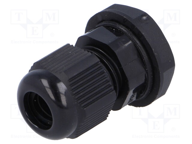 Cable gland; PG7; IP68; Mat: polyamide; black; UL94V-2; 12.8mm