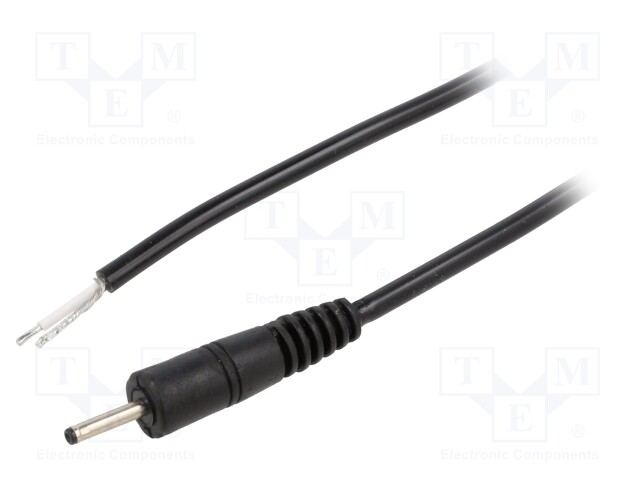 Cable; wires,DC 0,7/2,35 plug; straight; 0.5mm2; black; 1.5m