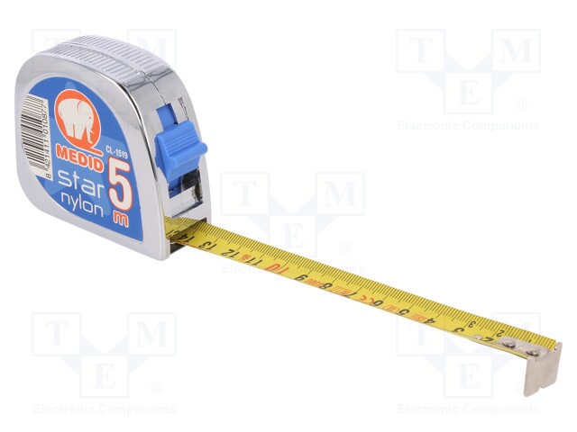 Measuring tape; L: 5m; Width: 19mm; Enclos.mat: ABS