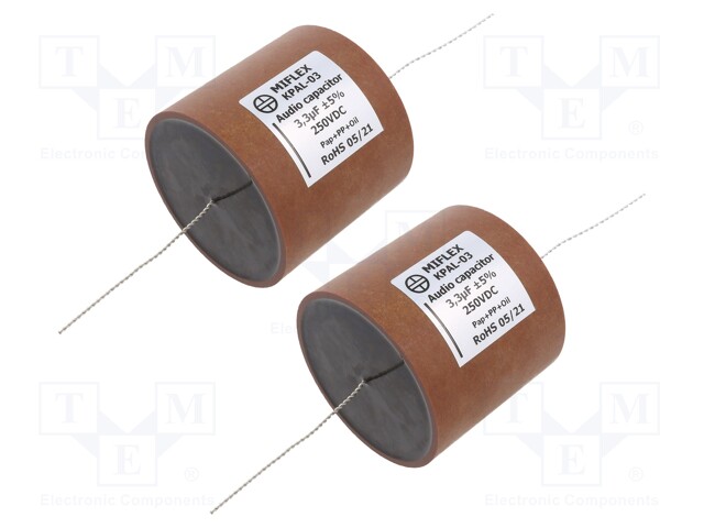 Capacitor: aluminum-polypropylene-paper; 3.3uF; 250VDC; ±5%