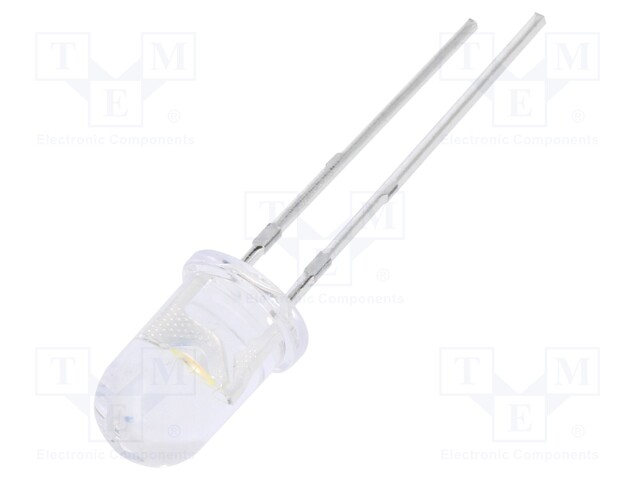 LED; 5mm; white warm; 7150÷14250mcd; 30°; 20mA; 2.8÷3.6V