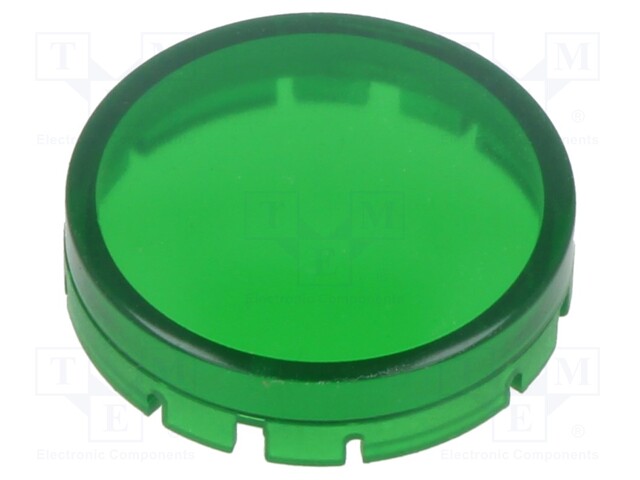 Actuator lens; green transparent; Face dim: Ø19.7mm; H: 6mm