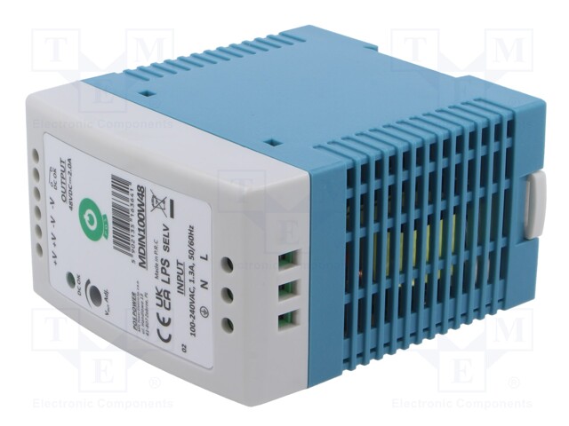 Power supply: switching; for DIN rail; 96W; 48VDC; 2A; 90÷264VAC