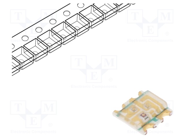 LED; SMD; 0606; RGB; 1.6x1.6x0.35mm; 120°; 20mA; Lens: transparent