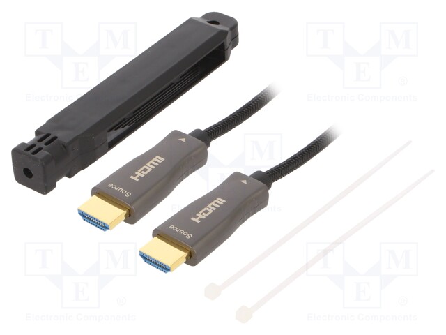 Cable; HDMI 2.0; HDMI plug,both sides; textile; 10m; black